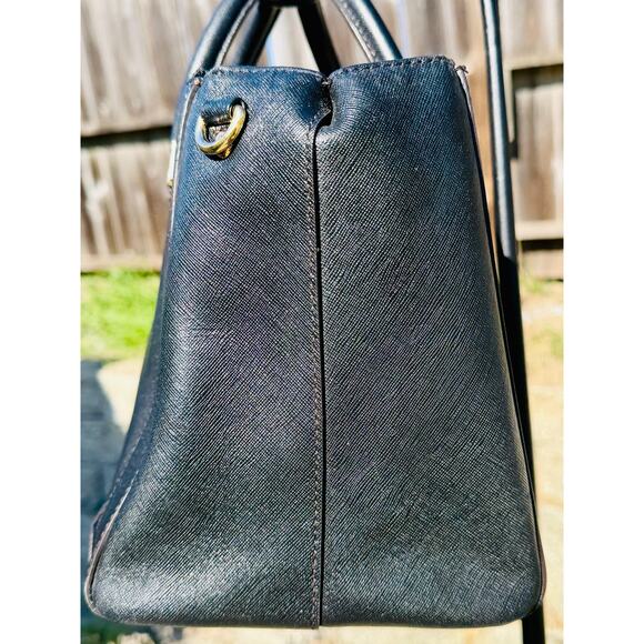 MCM Black Leather Top Handle Satchel Crossbody Bag | Authentic - Picture 9 of 9